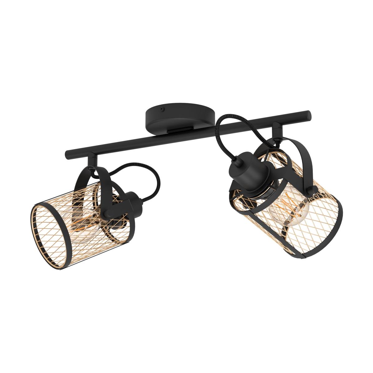 EGLO Dellow Industrial 2 Light Adjustable Ceiling Wall Spotlight – image 3