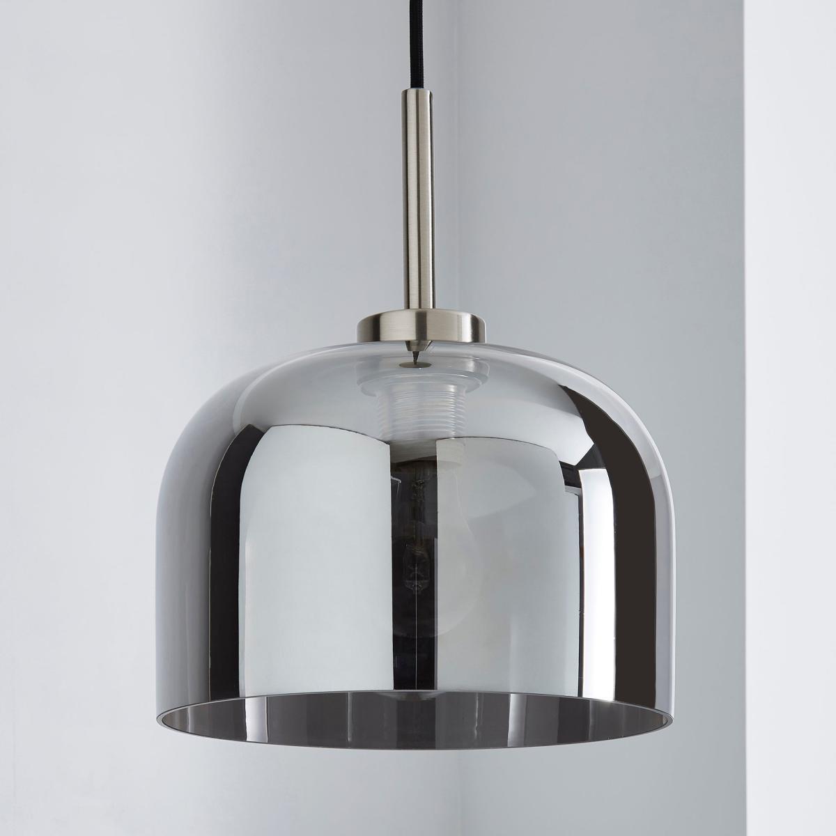 Palazzo Smoked Glass Pendant Ceiling Fitting Chrome – image 2