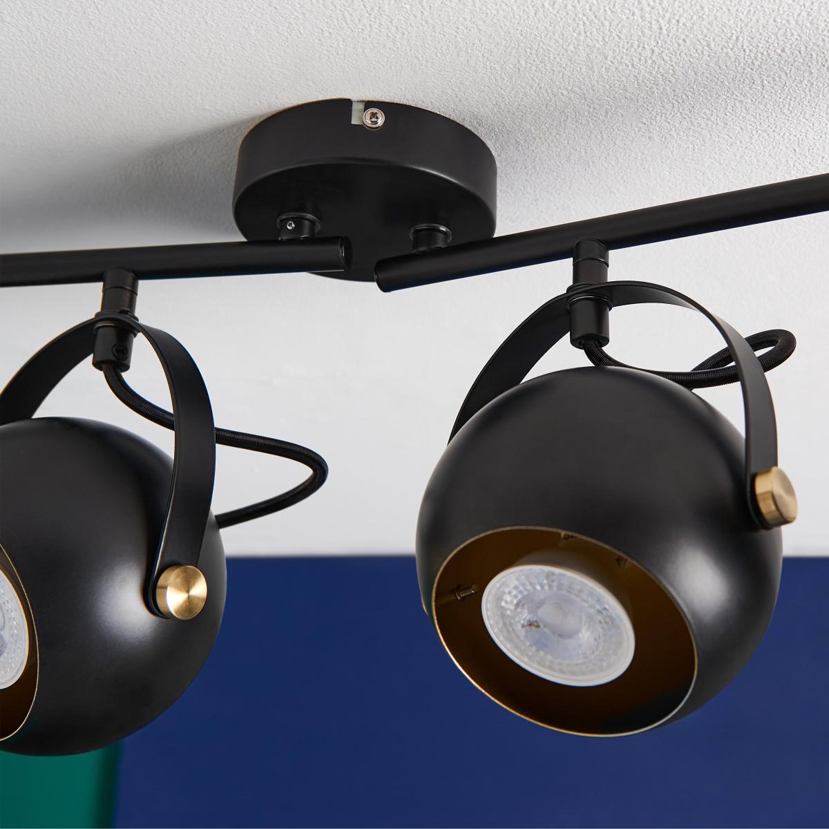 Elements Olympa 4 Light Adjustable Spotlight Bar Black – image 3