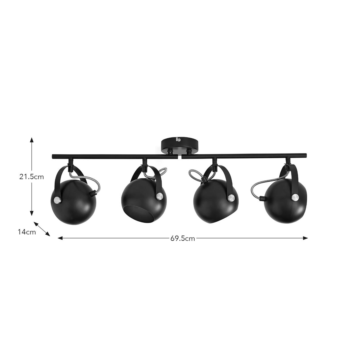 Elements Olympa 4 Light Adjustable Spotlight Bar Black – image 7