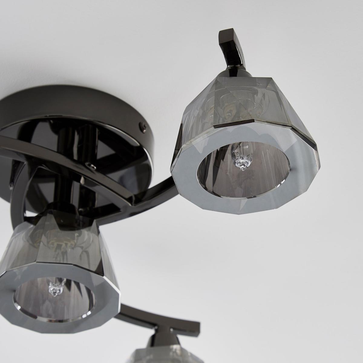 Vanessa Smoked 4 Light Flush Ceiling Fitting Grey – image 3