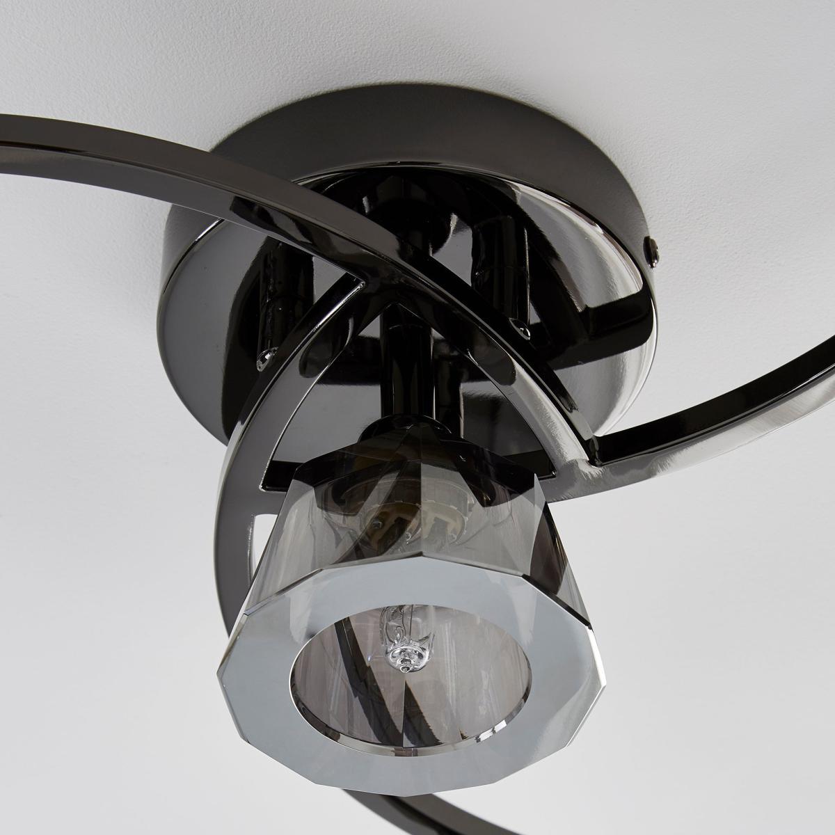 Vanessa Smoked 4 Light Flush Ceiling Fitting Grey – image 4