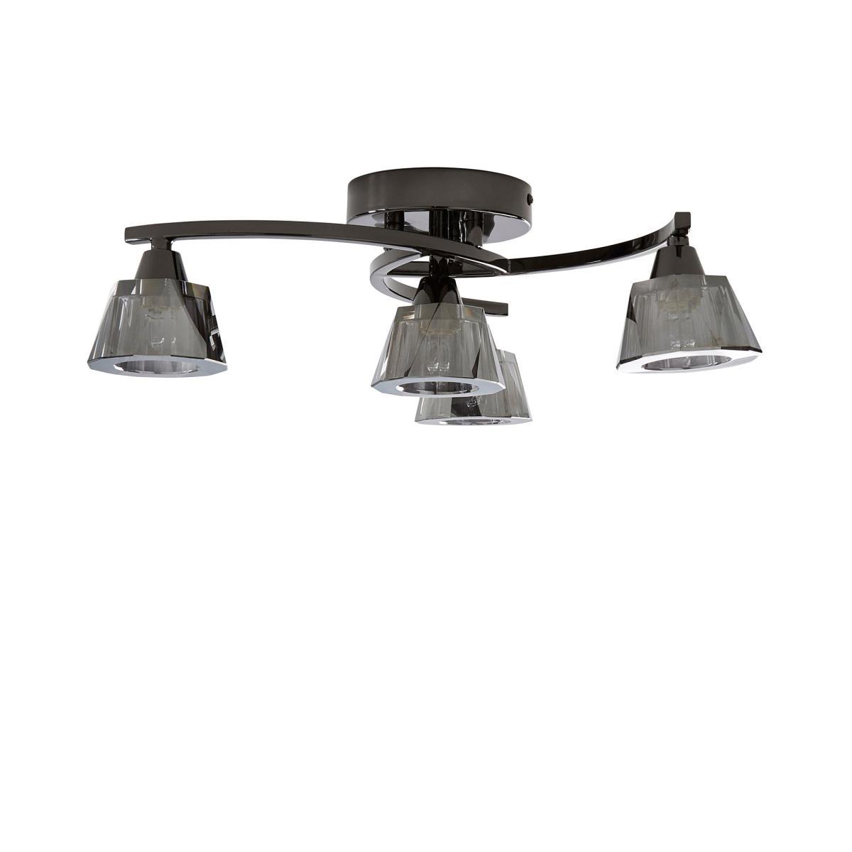 Vanessa Smoked 4 Light Flush Ceiling Fitting Grey – image 5