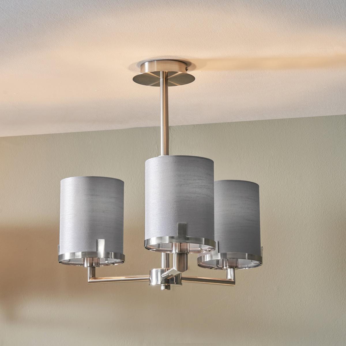 Midland Effect 3 Arm Pendant, Brushed Nickel Silver – image 2