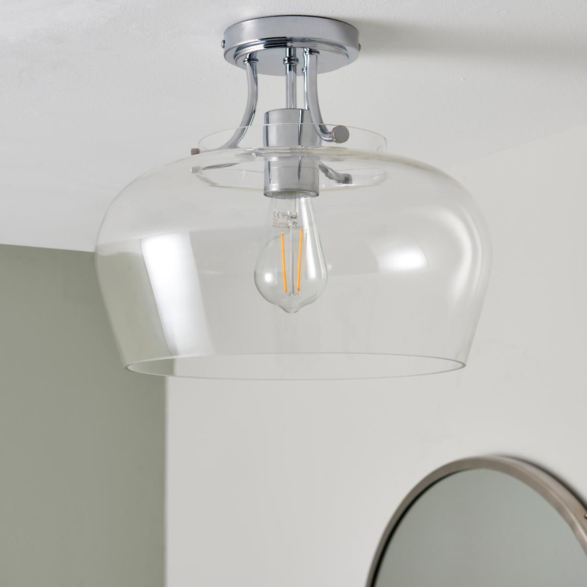 Hotel Lilier Bathroom 1 Light Flush Ceiling Fitting Chrome – image 2