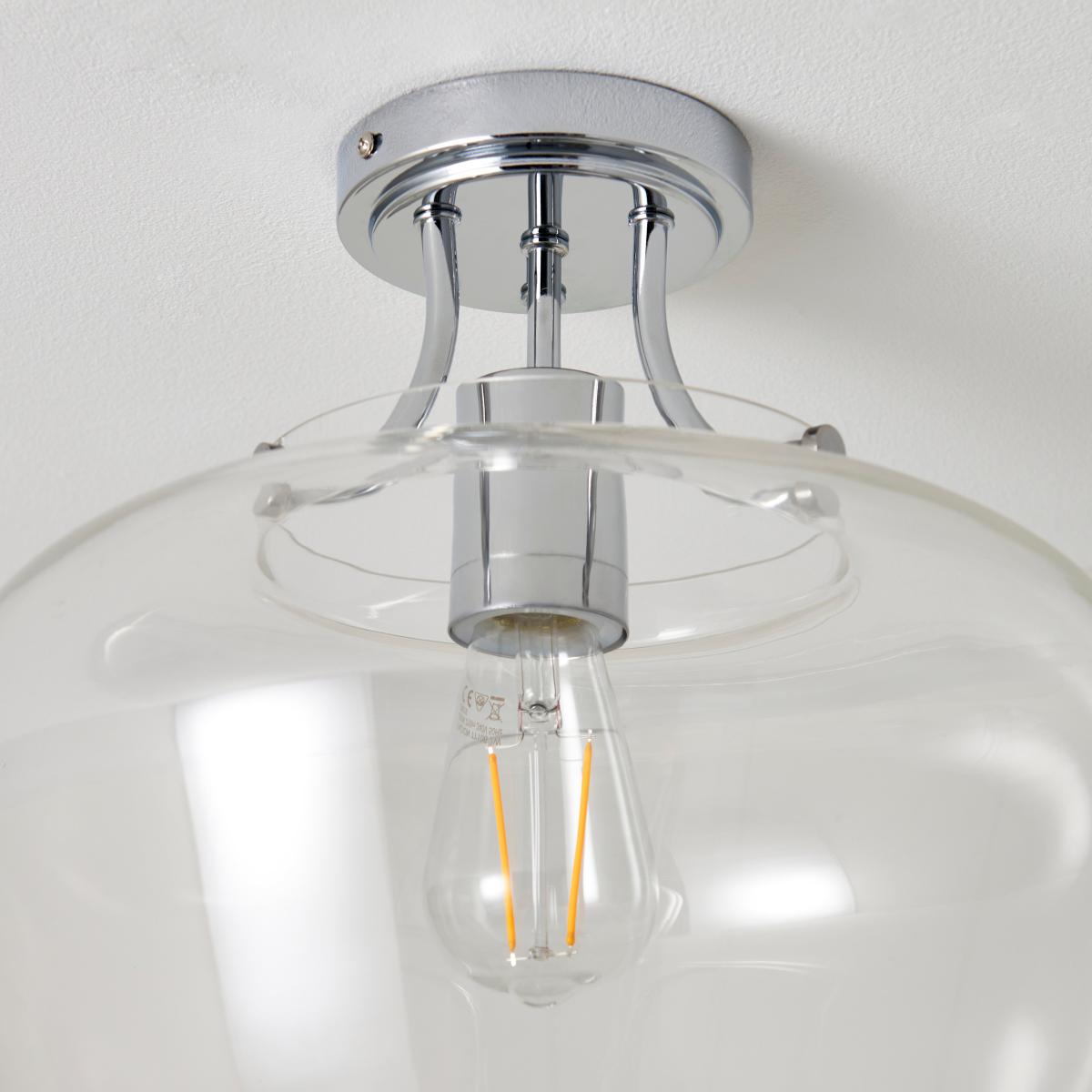 Hotel Lilier Bathroom 1 Light Flush Ceiling Fitting Chrome – image 4