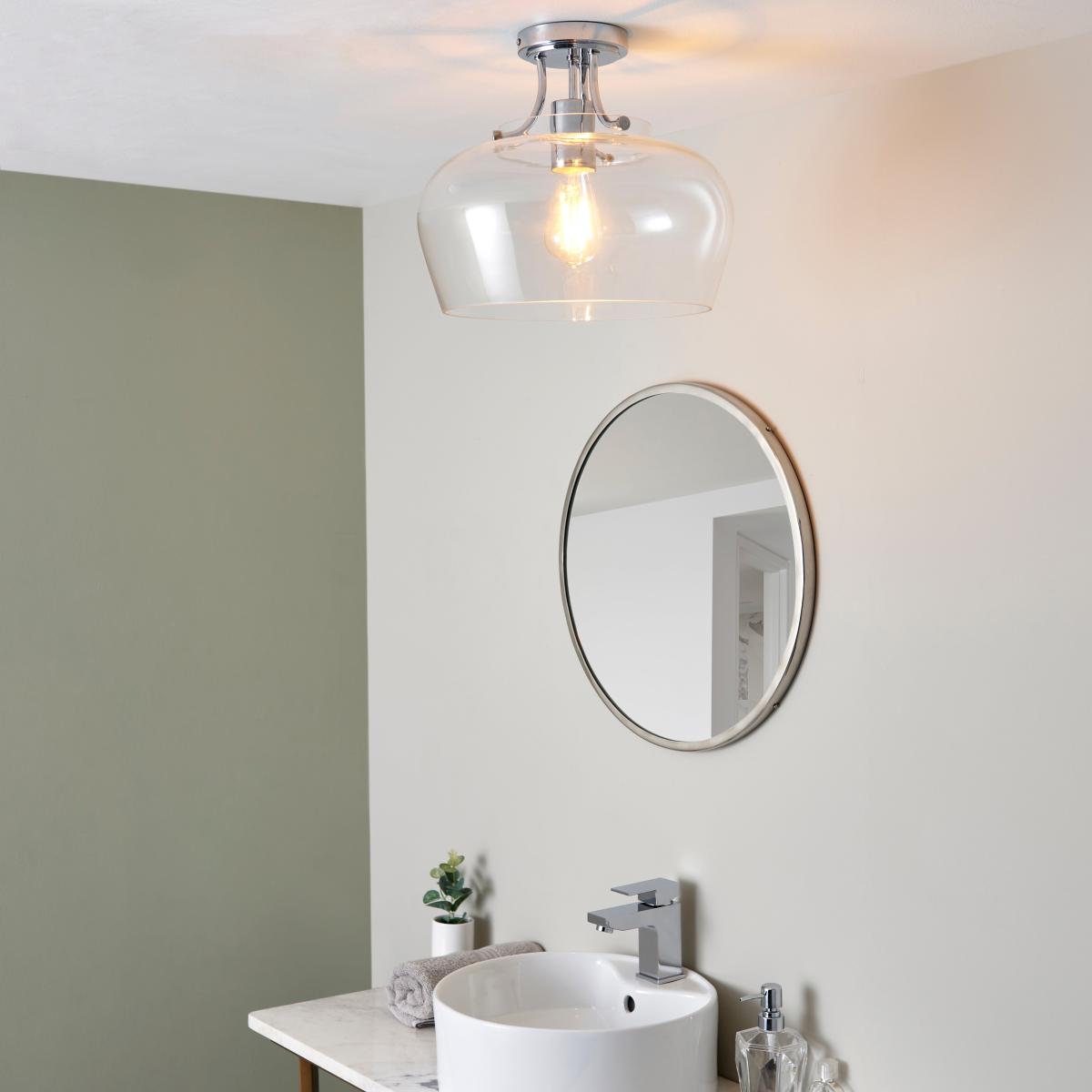 Hotel Lilier Bathroom 1 Light Flush Ceiling Fitting Chrome – image 5