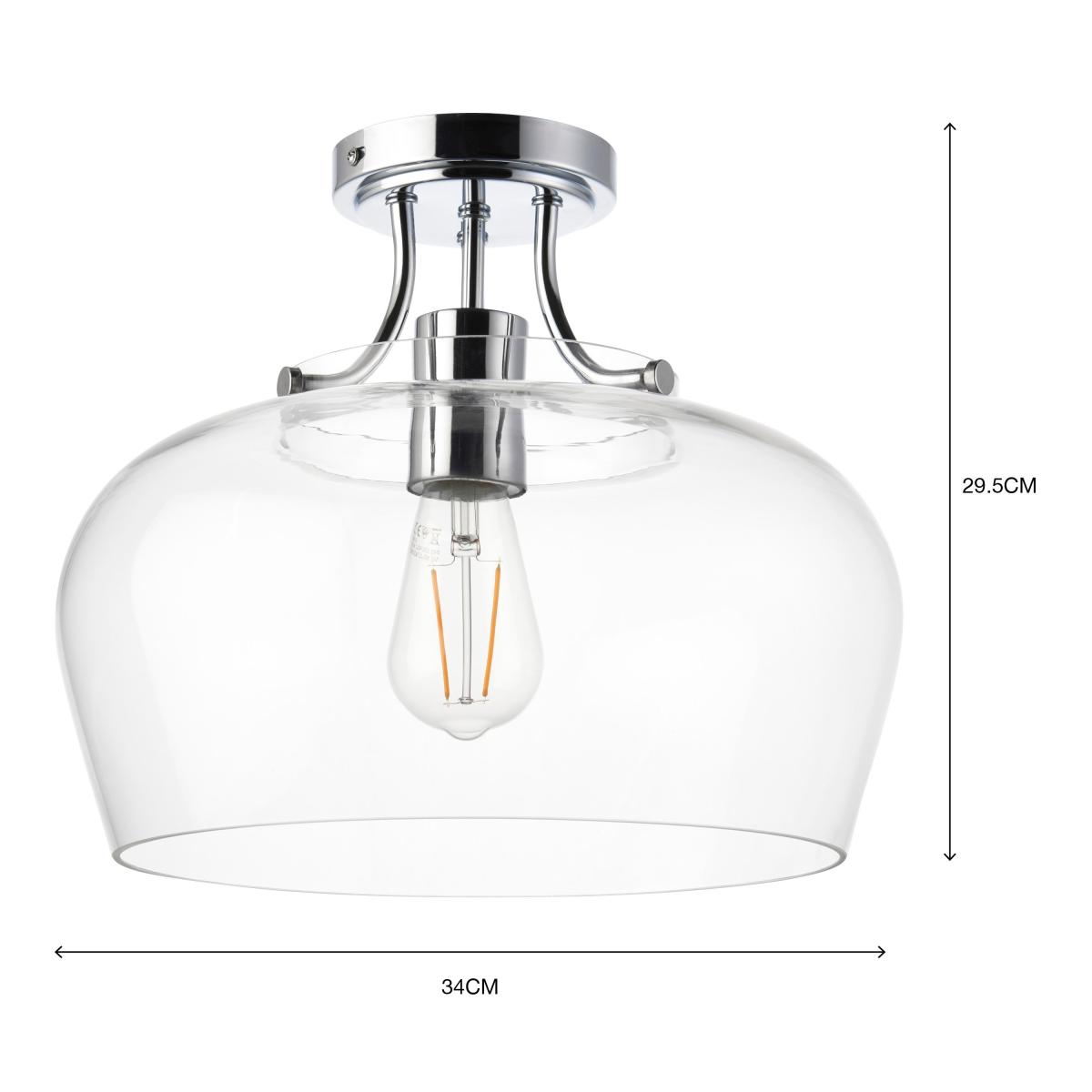 Hotel Lilier Bathroom 1 Light Flush Ceiling Fitting Chrome – image 7