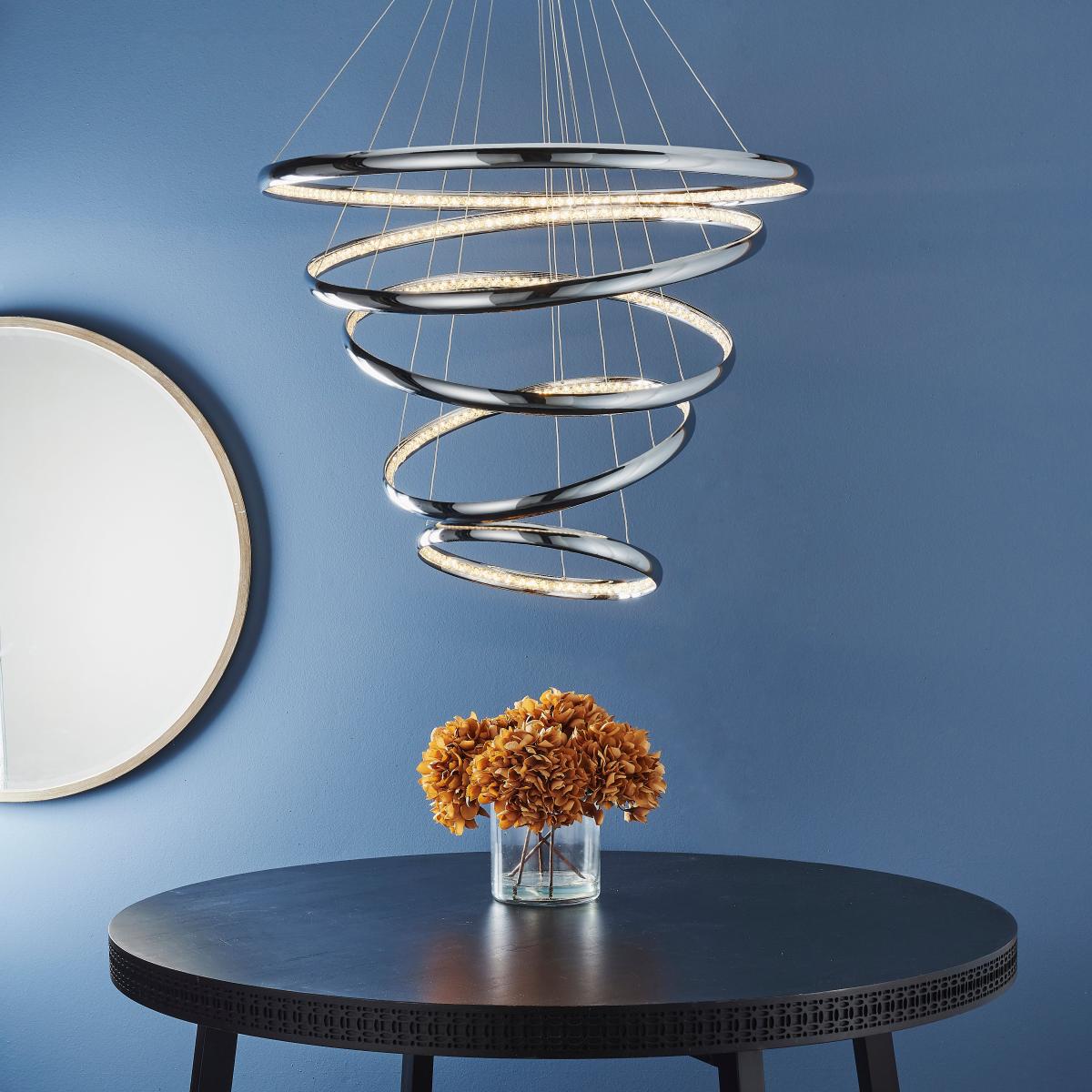 Vogue Saturn Spiral Ceiling Light Chrome – image 3