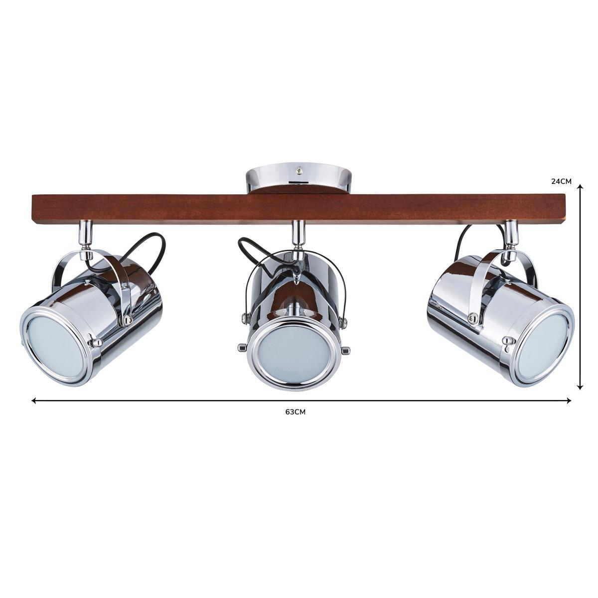 Carlton 3 Light Chrome Spotlight Bar Silver – image 6
