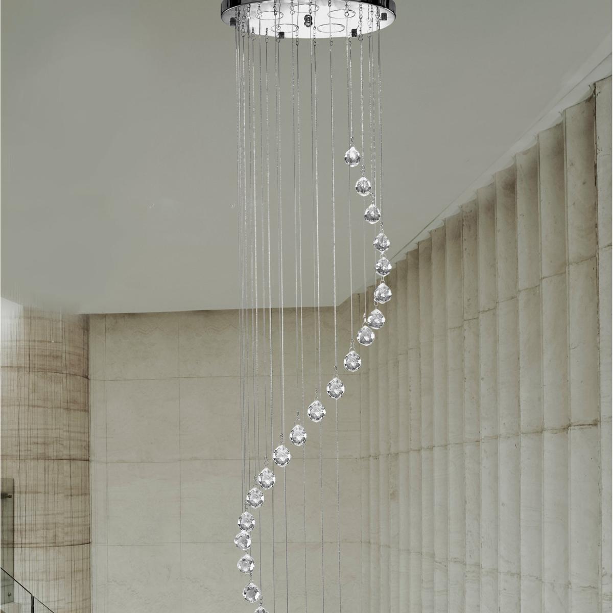 Marconia 5 Light Glass Droplet Cluster Flush Ceiling Fitting Silver – image 4