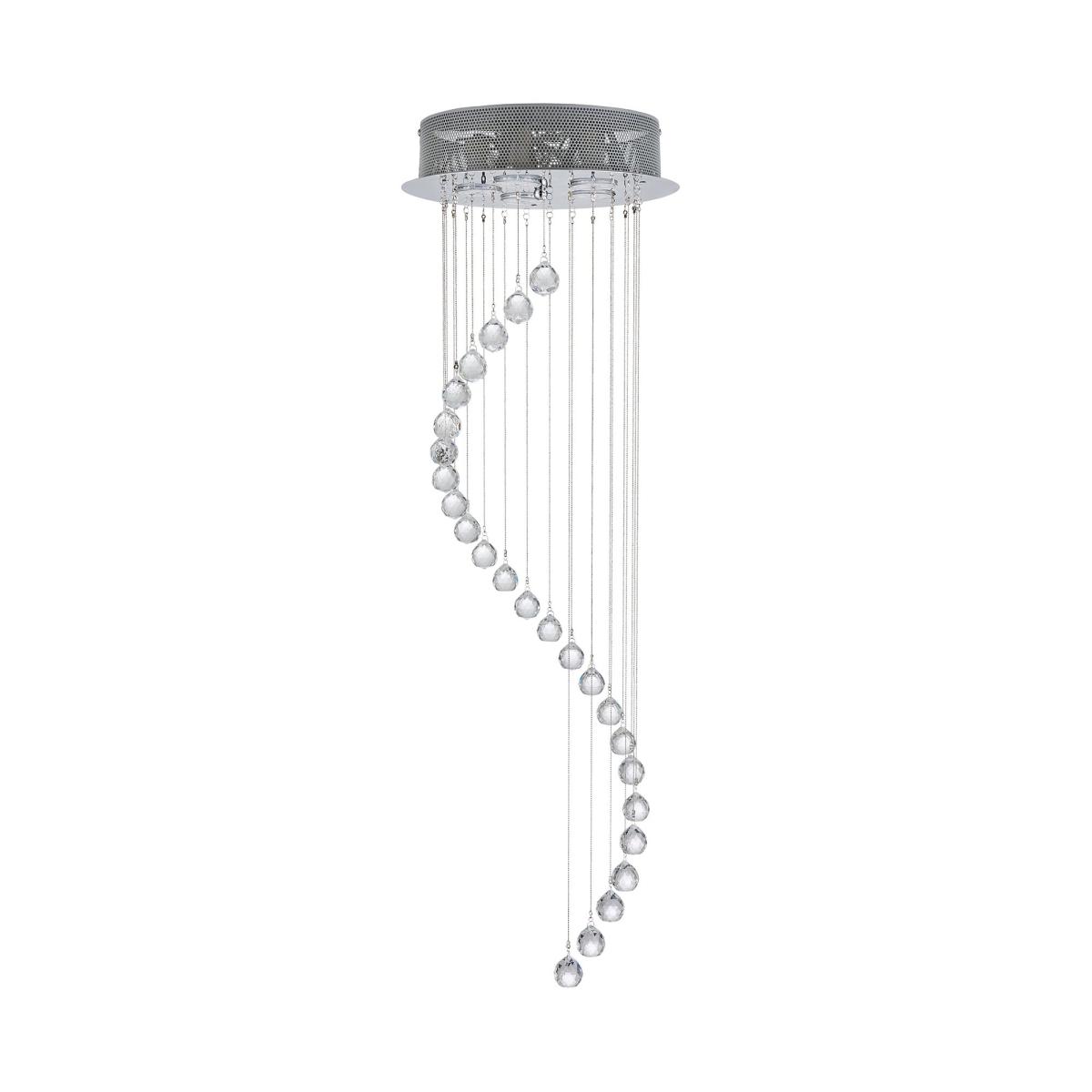 Marconia 5 Light Glass Droplet Cluster Flush Ceiling Fitting Silver – image 5