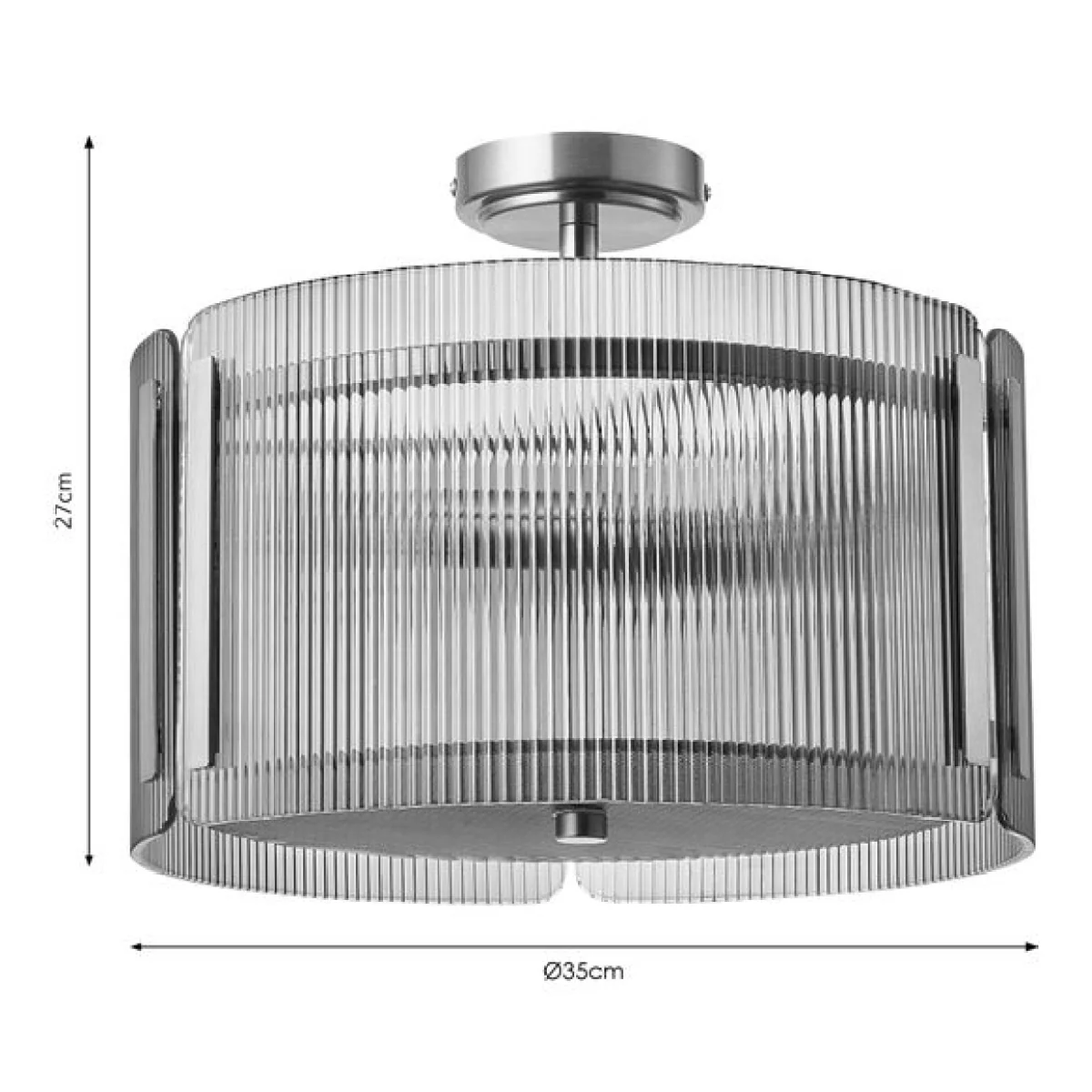 Veneto Ribbed 3 Light Semi Flush Ceiling Light – image 6