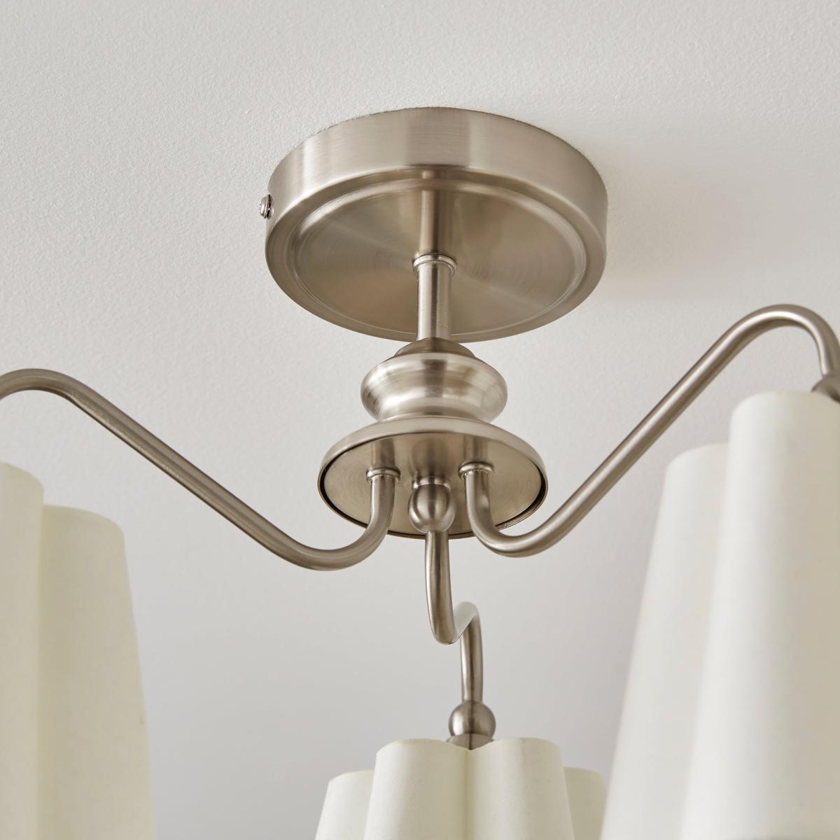 Nancy 3 Light Semi Flush Ceiling Light Silver – image 3