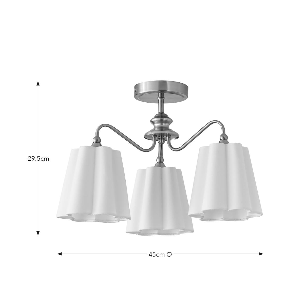 Nancy 3 Light Semi Flush Ceiling Light Silver – image 5
