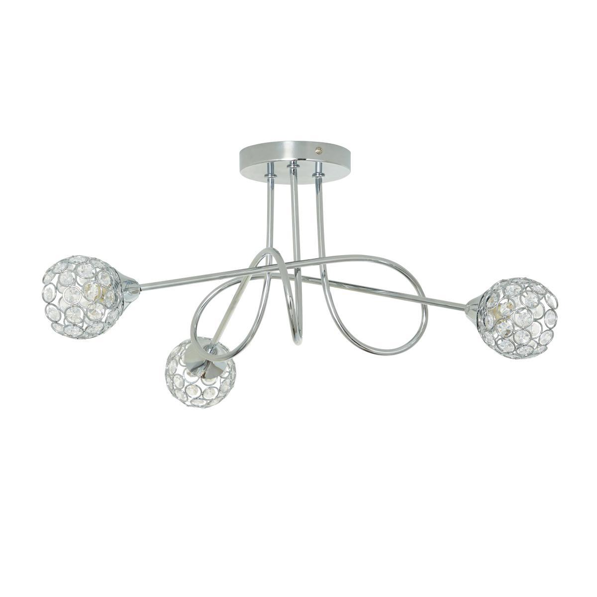 Portia 3 Light Ceiling Fitting Chrome – image 3