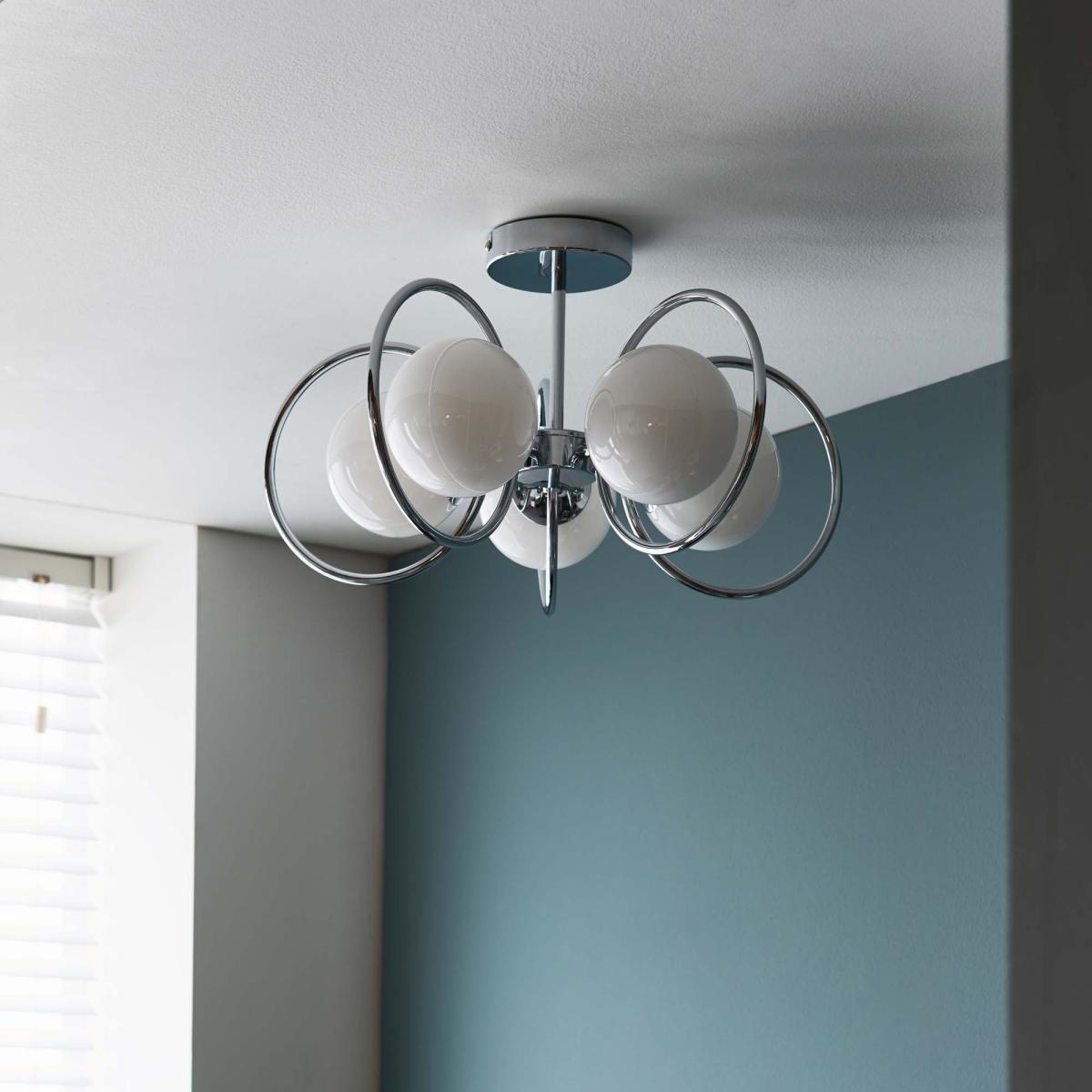 Vogue Oneida 5 Light Semi Flush Ceiling Fitting White – image 2