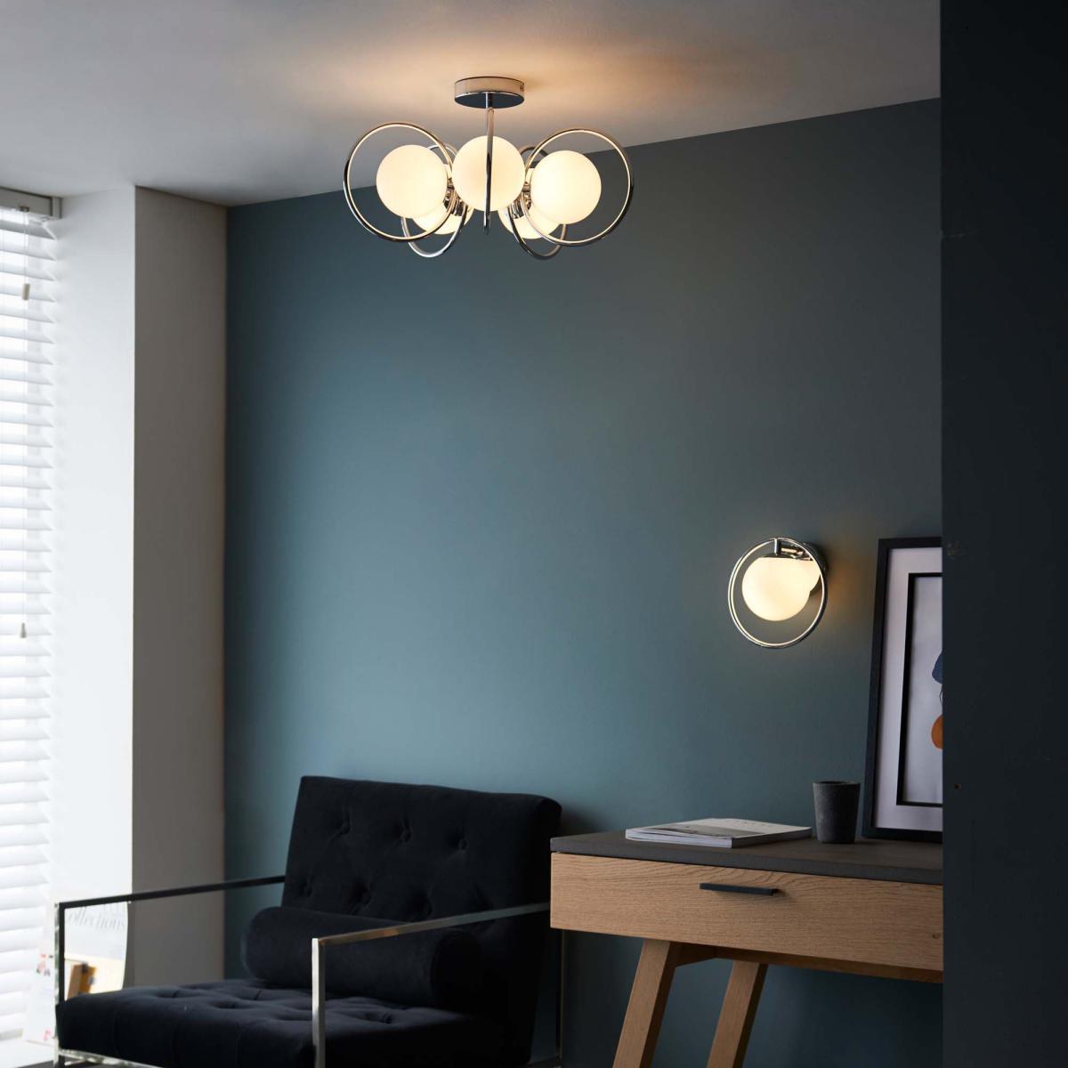 Vogue Oneida 5 Light Semi Flush Ceiling Fitting White – image 3