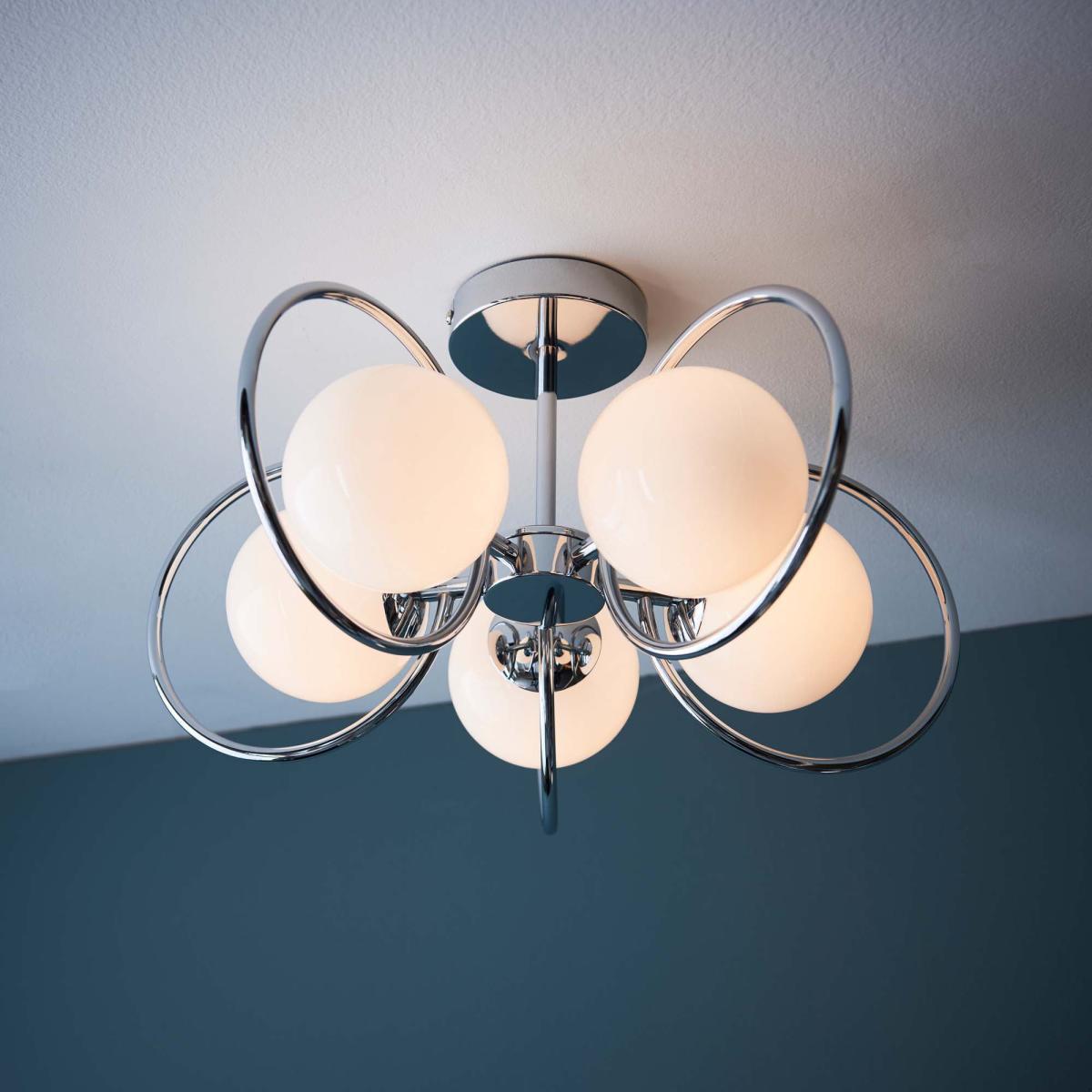 Vogue Oneida 5 Light Semi Flush Ceiling Fitting White – image 5