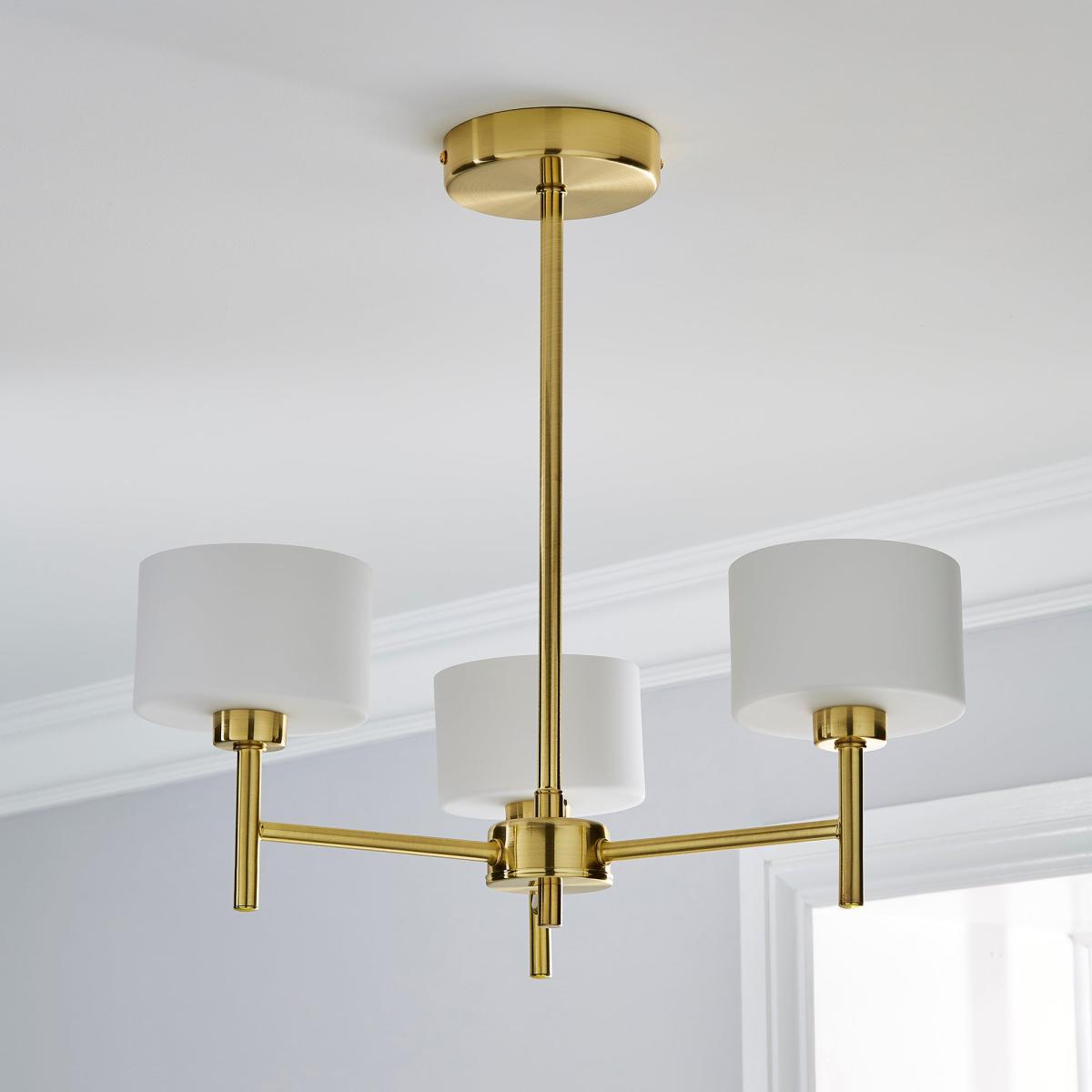 Elsie 3 Light Ceiling Fitting Brass Gold – image 2