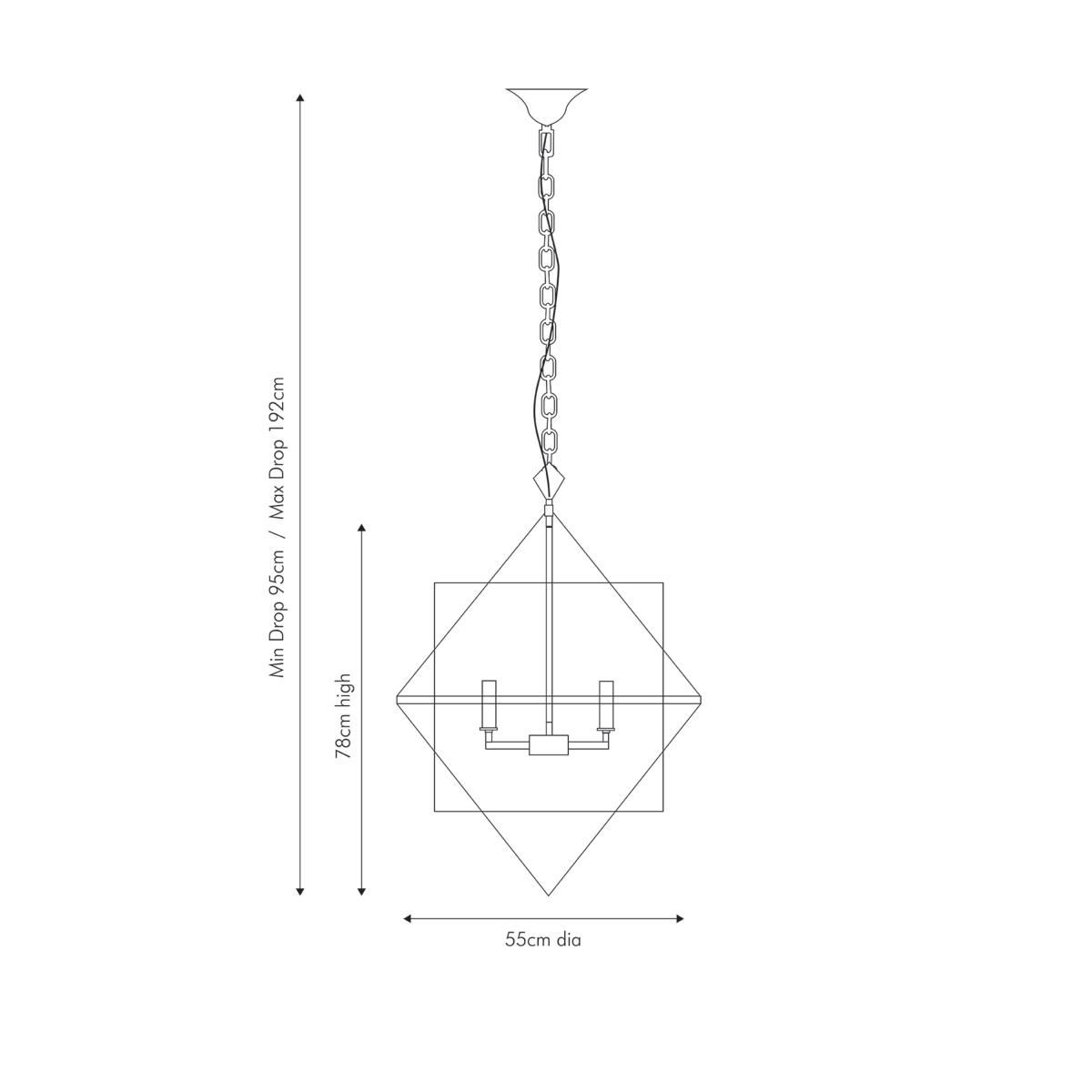 Sirius Antique Silver Metal 4 Light Cube Pendant Light Antique Silver – image 4