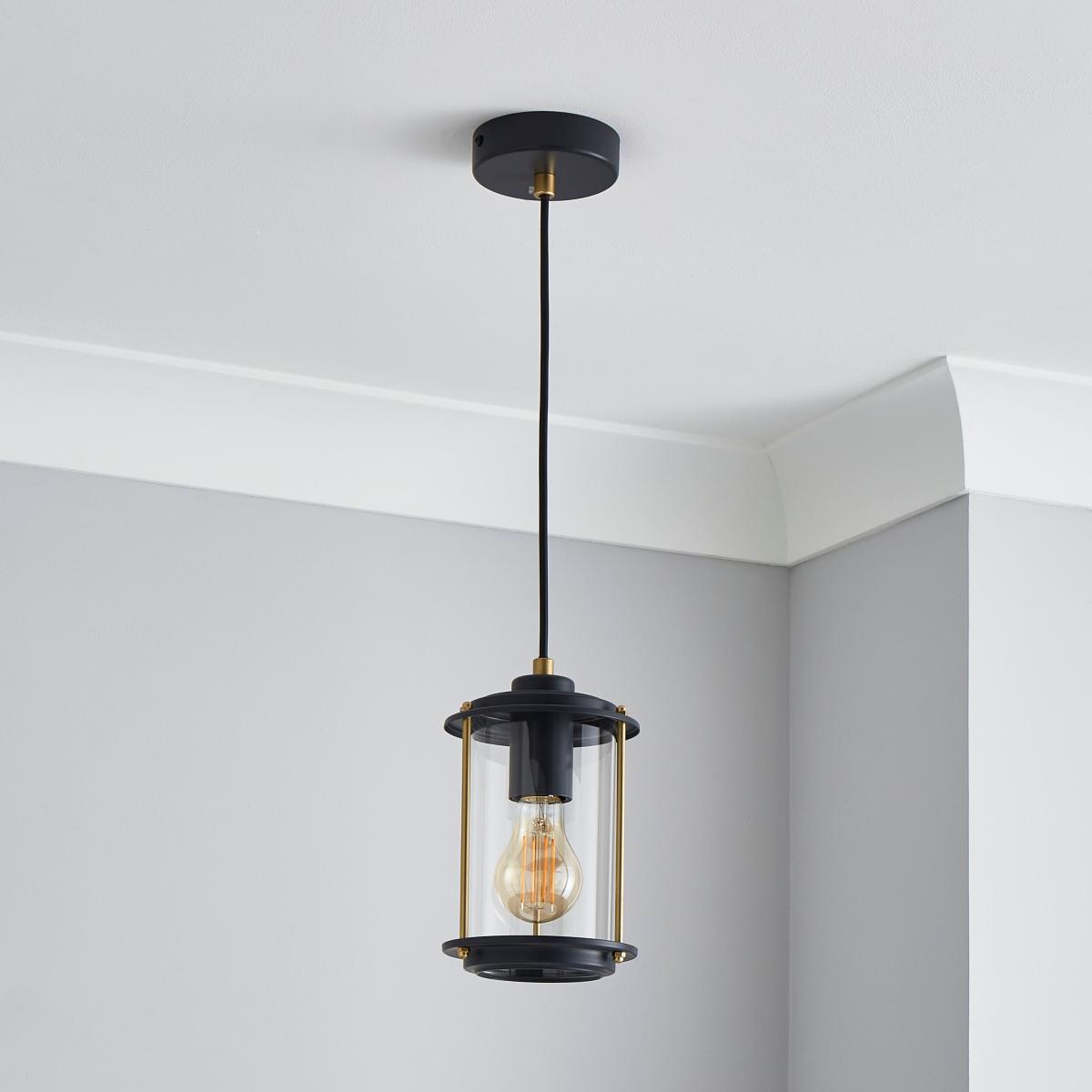 Weston 1 Light Industrial Ceiling Pendant Gold – image 2