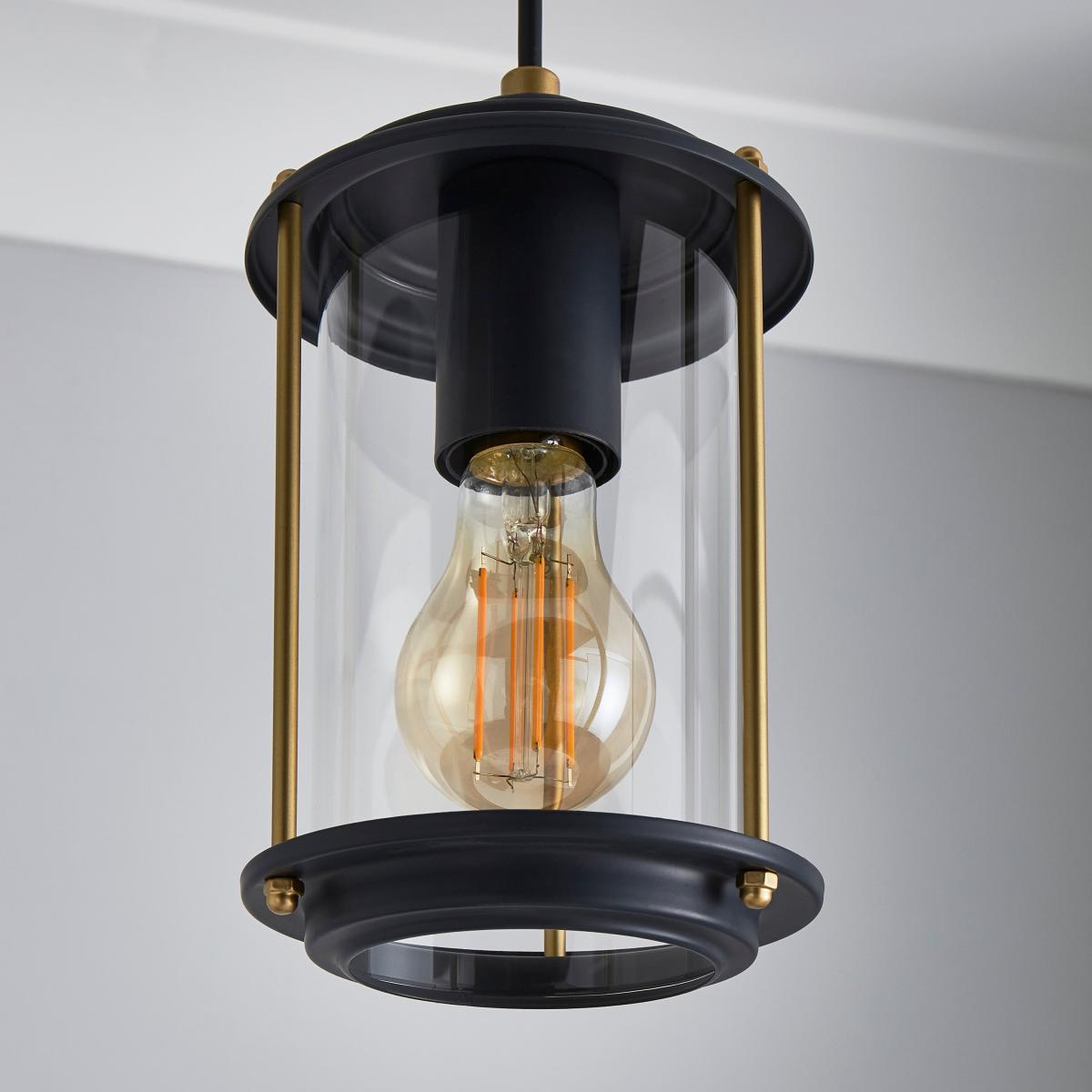 Weston 1 Light Industrial Ceiling Pendant Gold – image 3