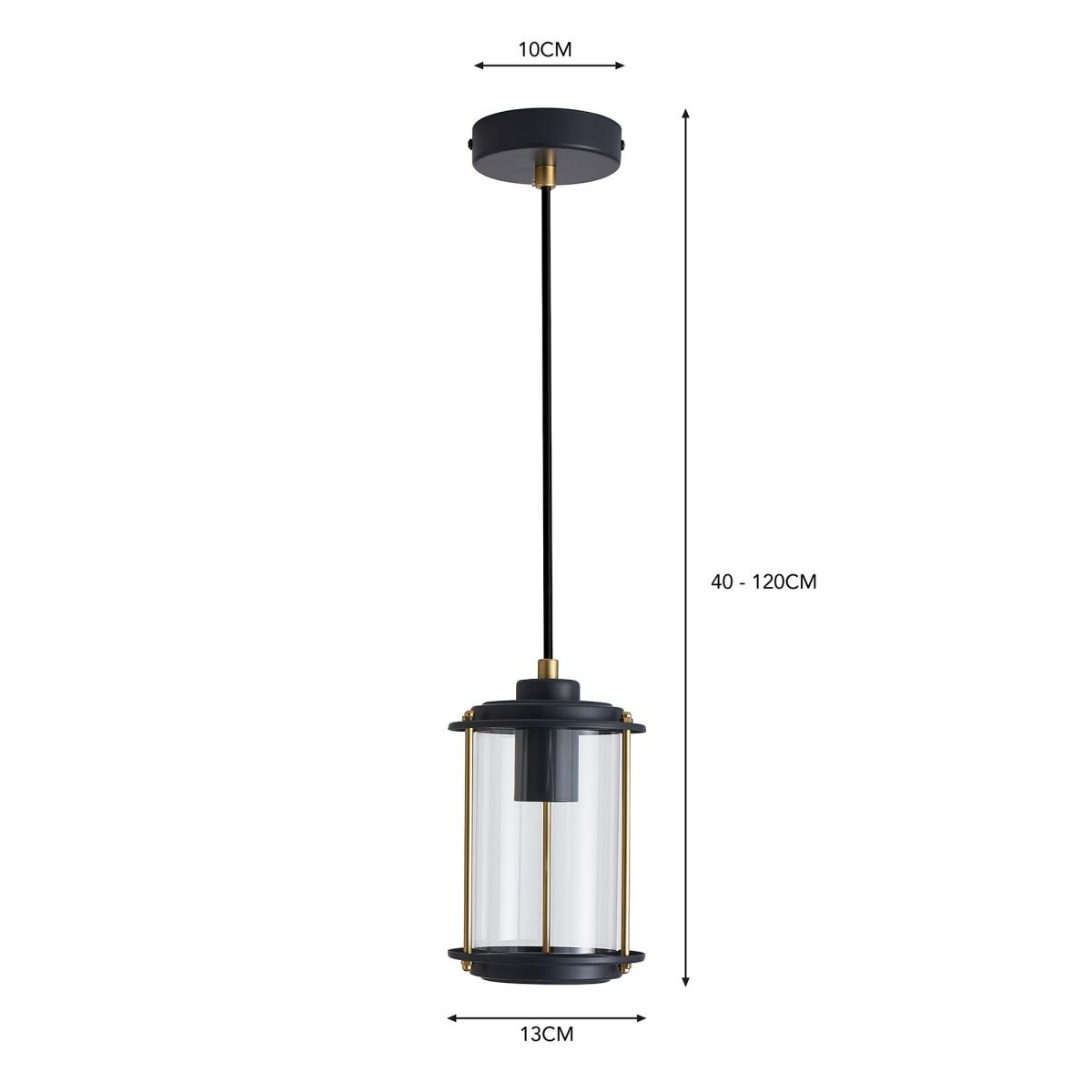 Weston 1 Light Industrial Ceiling Pendant Gold – image 6