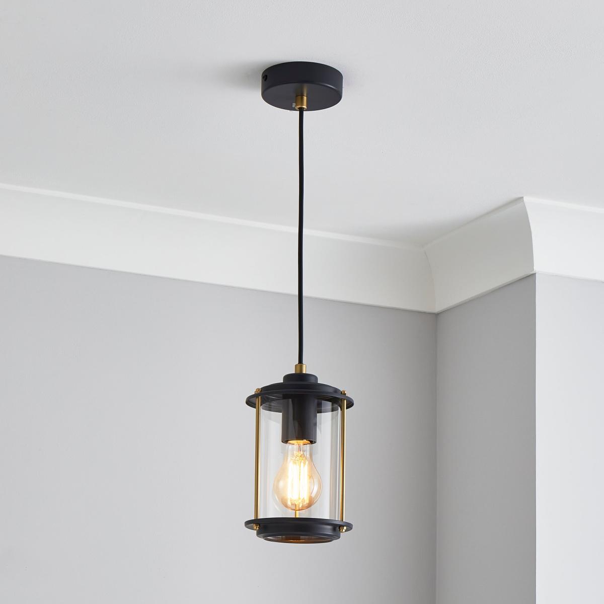 Weston 1 Light Industrial Ceiling Pendant Gold – image 1