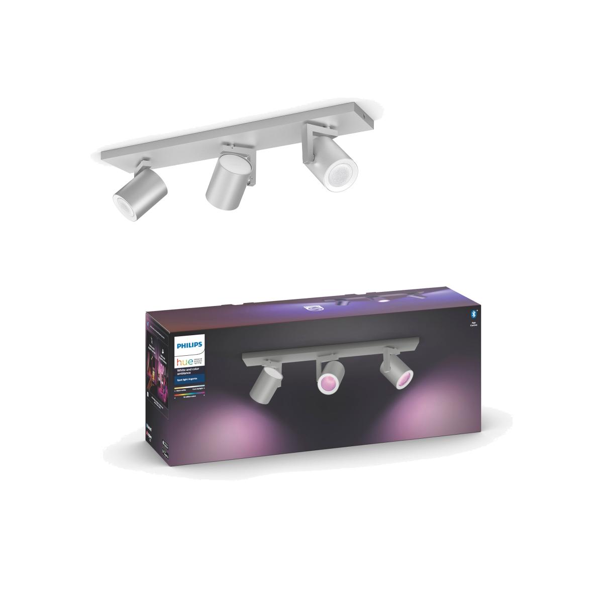 Philips HUE Argenta 3 Light Smart LED Ceiling Spotlight Bar Silver – image 1