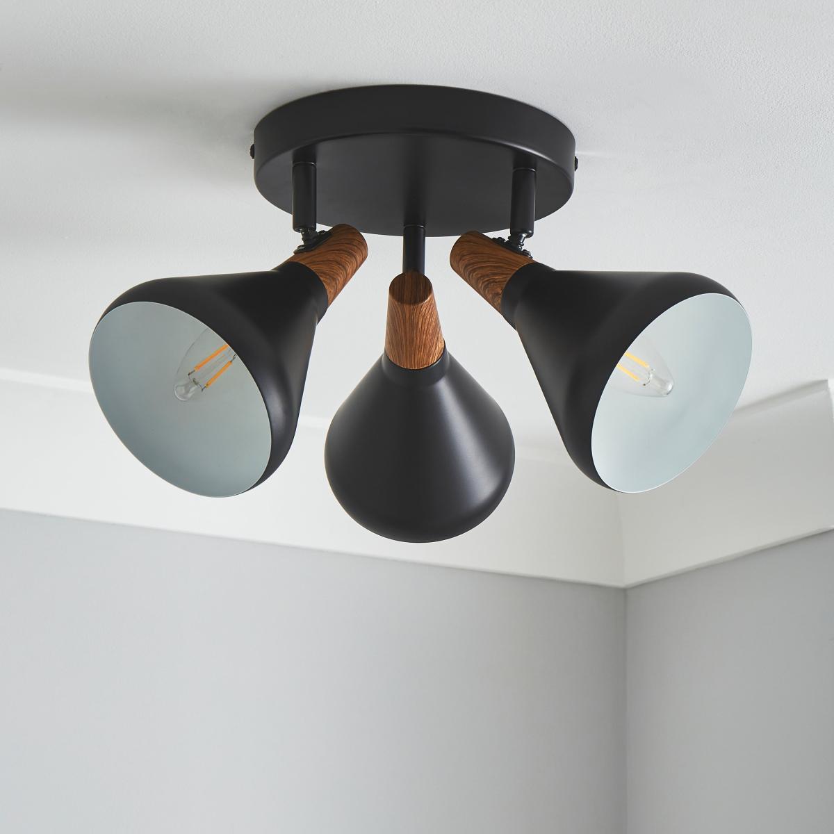 Elements Wolston 3 Light Spotlight Black – image 2