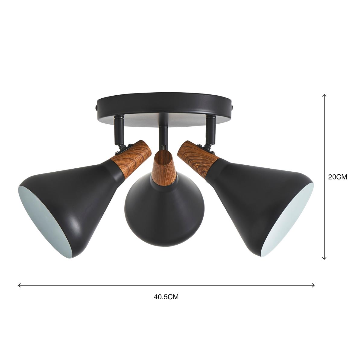 Elements Wolston 3 Light Spotlight Black – image 6