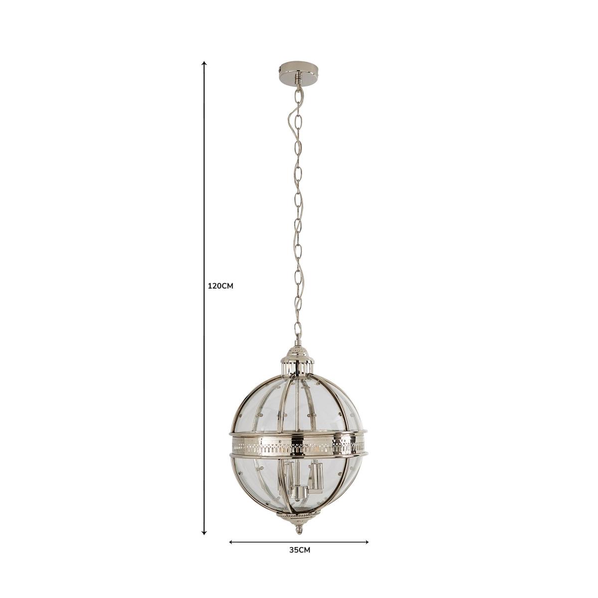 Dorma Purity Nickson Globe Ceiling Fitting Nickel – image 8