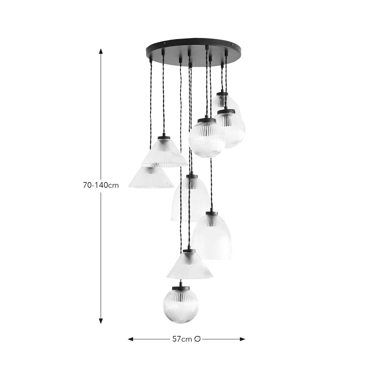 Ezra 9 Light Adjustable Cluster Ceiling Light Black – image 6
