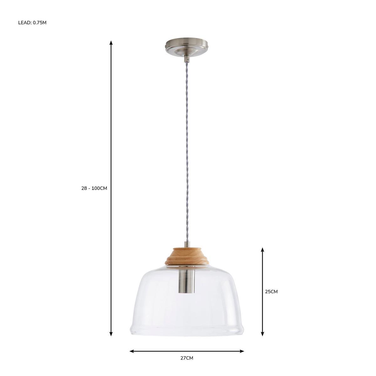 Churchgate Croxton 1 Light Ceiling Fitting Satin Nickel – image 6