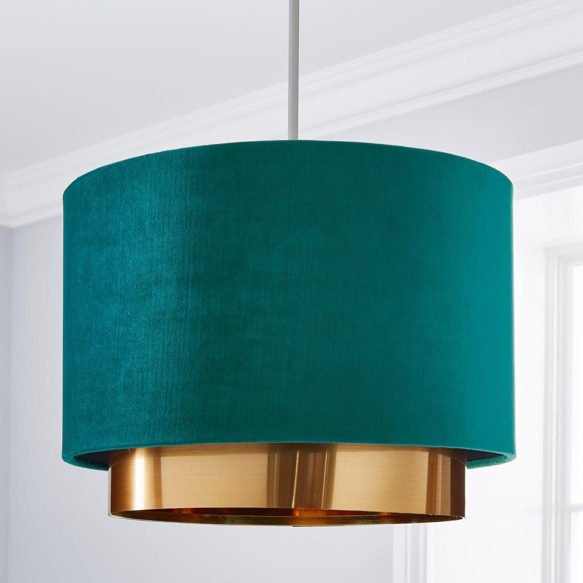Nesa Two Tier  Brushed Gold Velvet Shade Green – image 2