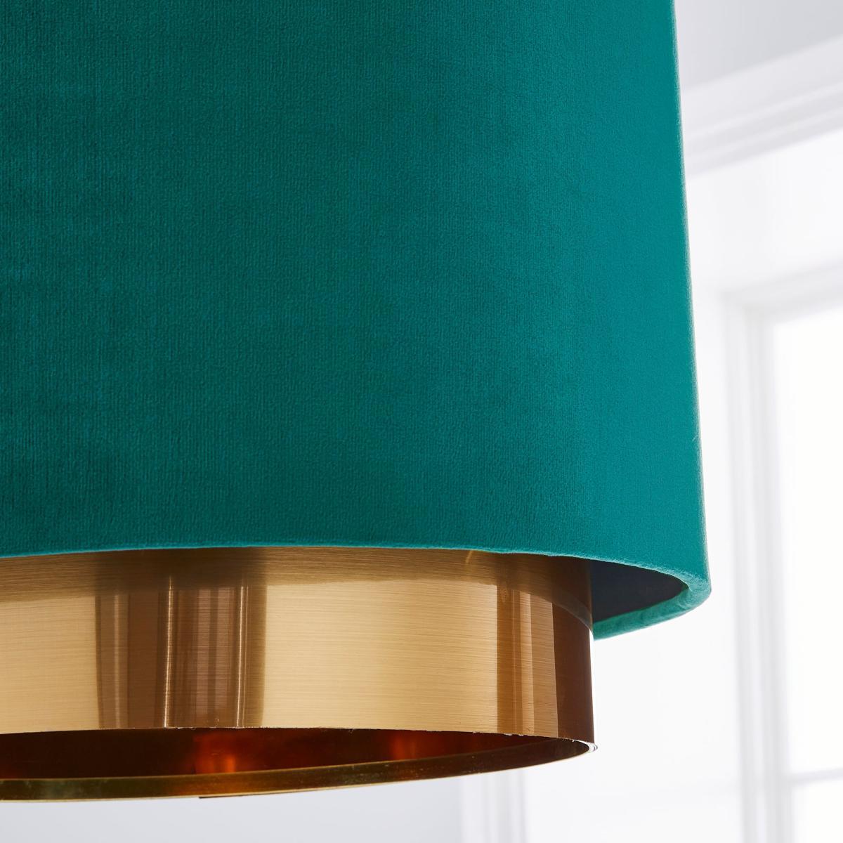 Nesa Two Tier  Brushed Gold Velvet Shade Green – image 3