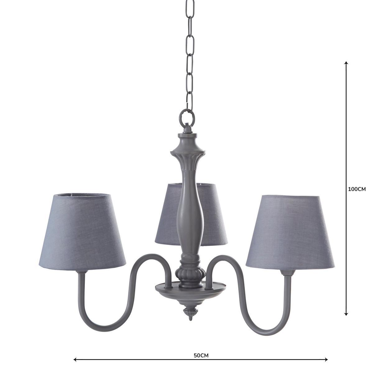 Tofty 3 Light Grey Ceiling Fitting Grey – image 5