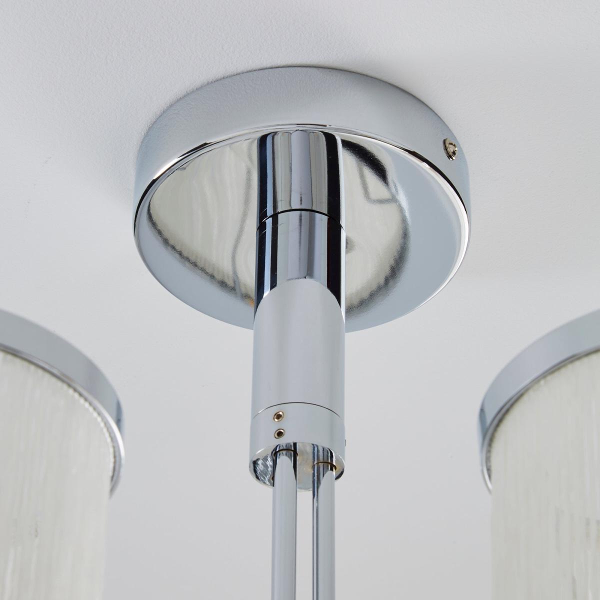 Jaz 3 Light Fringe Ivory Ceiling Fitting Cream and Silver – image 4