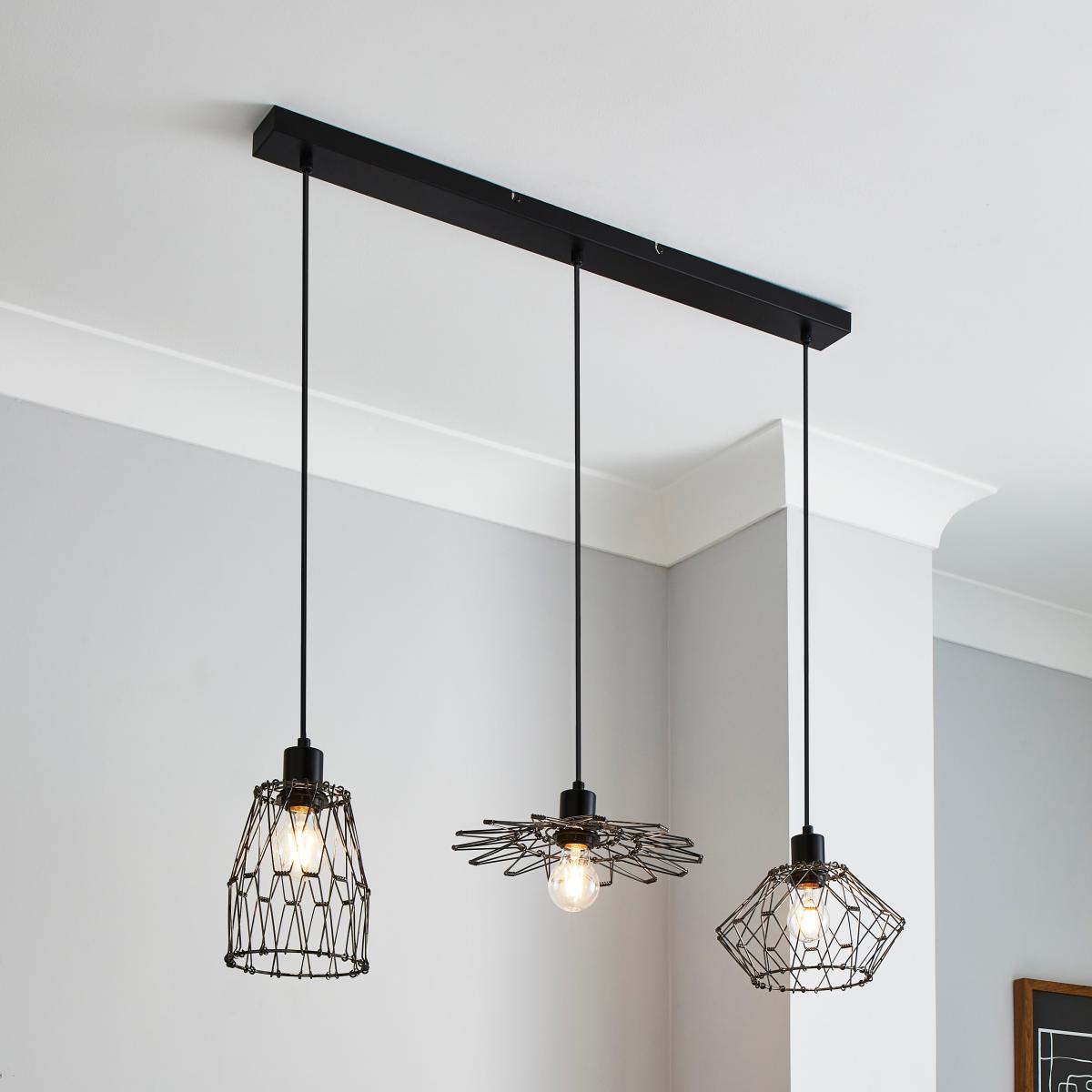 Frances 3 Light Diner Ceiling Fitting Grey – image 5