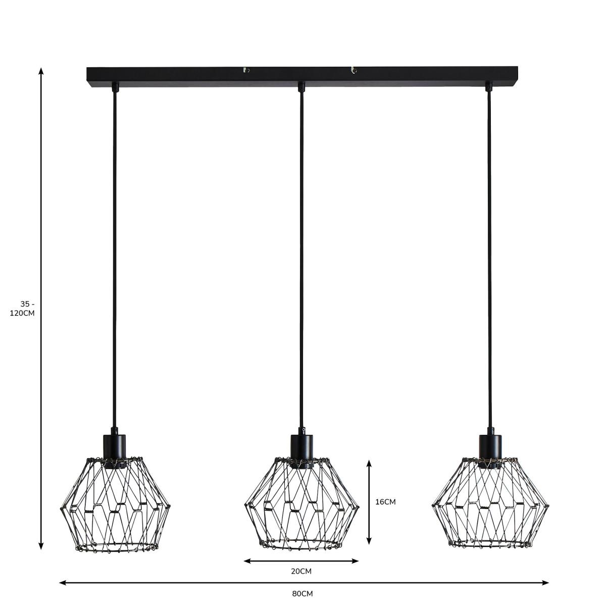 Frances 3 Light Diner Ceiling Fitting Grey – image 7