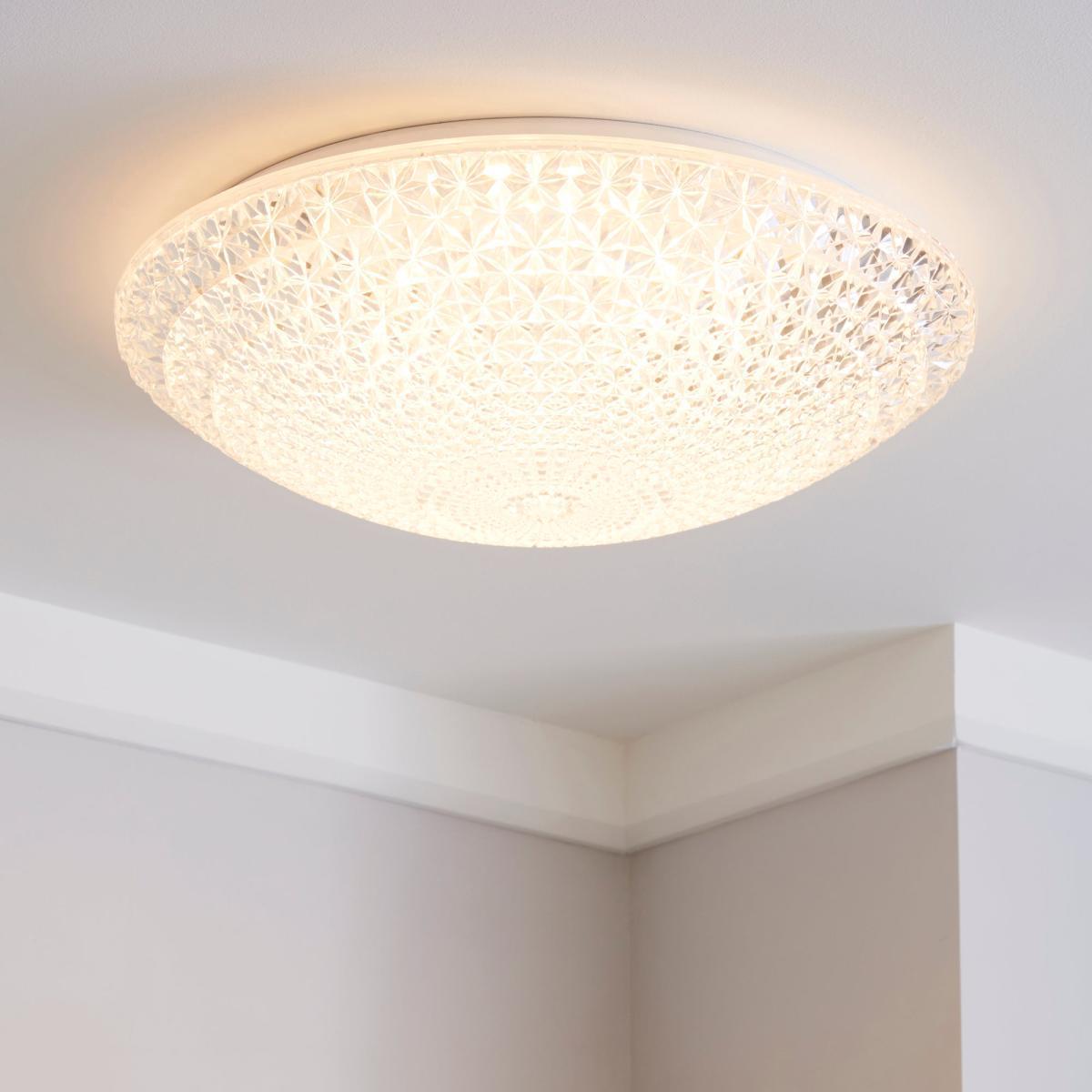 Termoli 40cm LED Flush Ceiling Fitting Clear – image 1