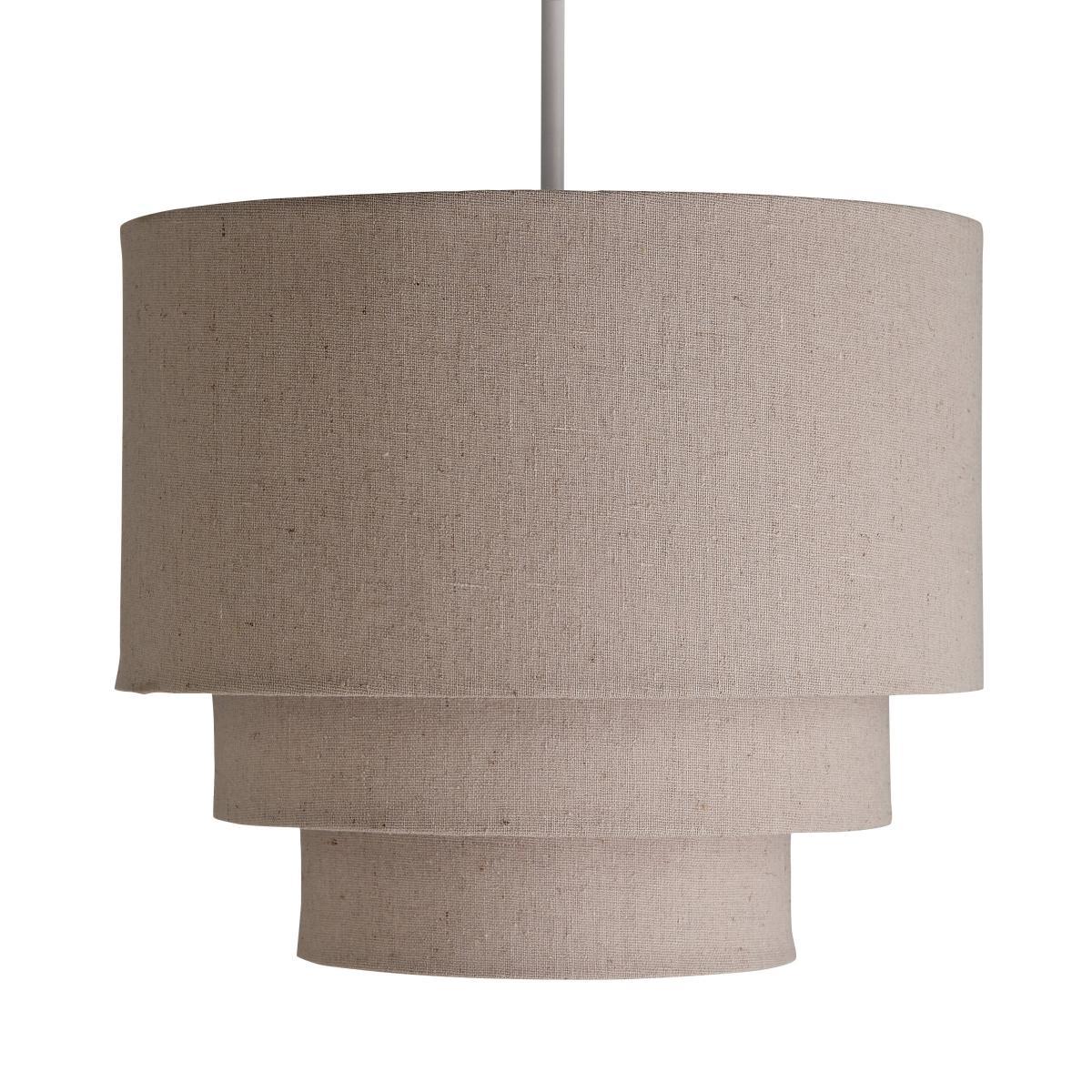 Henna 3 Tier 28cm Grey Faux Linen Shade Grey – image 4