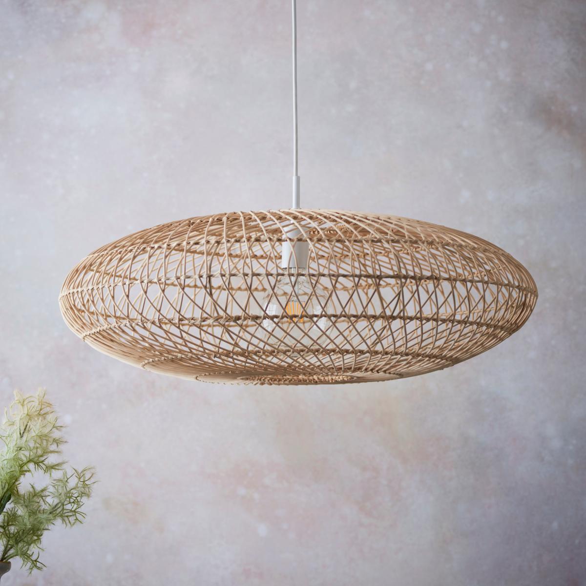 Vogue Silas Rattan Woven Pendant Light Natural – image 2