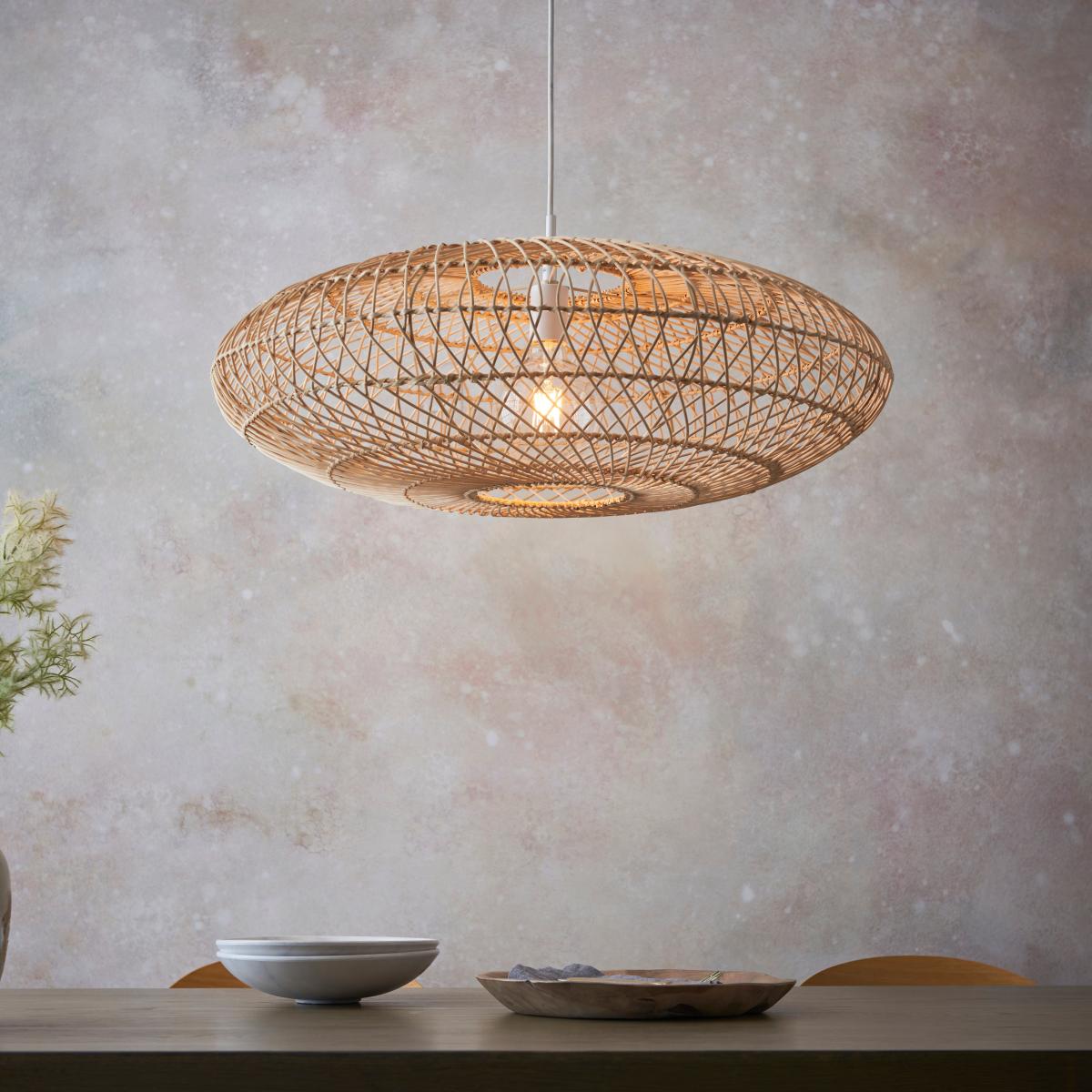Vogue Silas Rattan Woven Pendant Light Natural – image 3