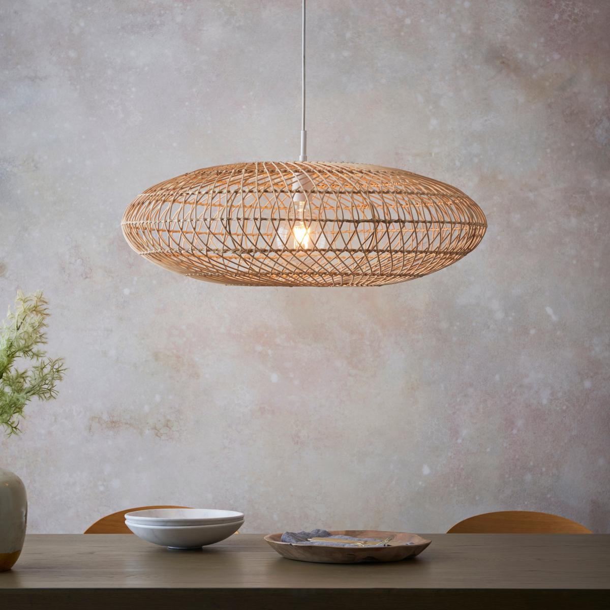 Vogue Silas Rattan Woven Pendant Light Natural – image 4