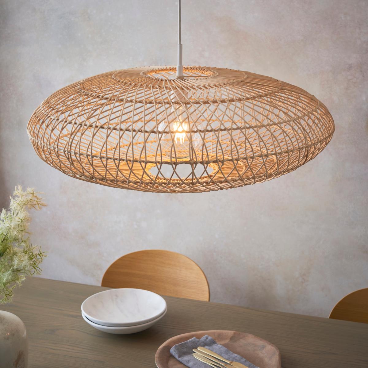 Vogue Silas Rattan Woven Pendant Light Natural – image 5