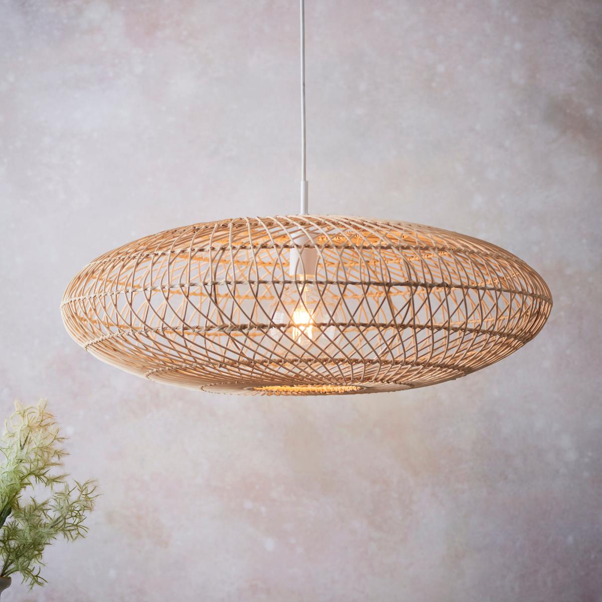Vogue Silas Rattan Woven Pendant Light Natural – image 1