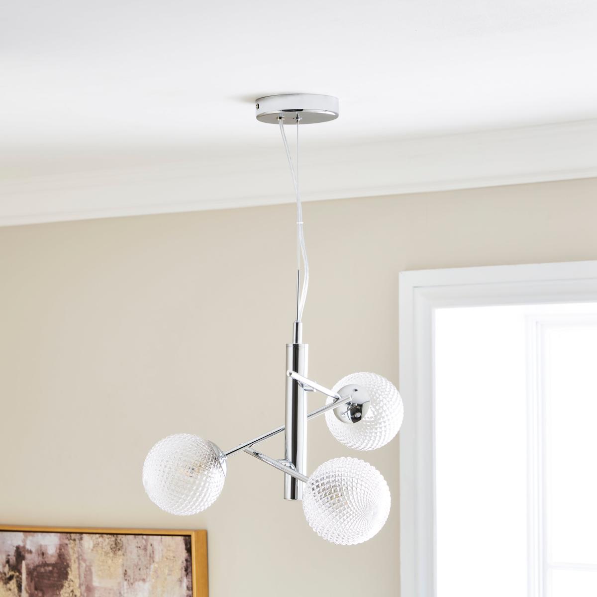 Vaughn 3 Light Suspended Ceiling Fitting Silver – image 2