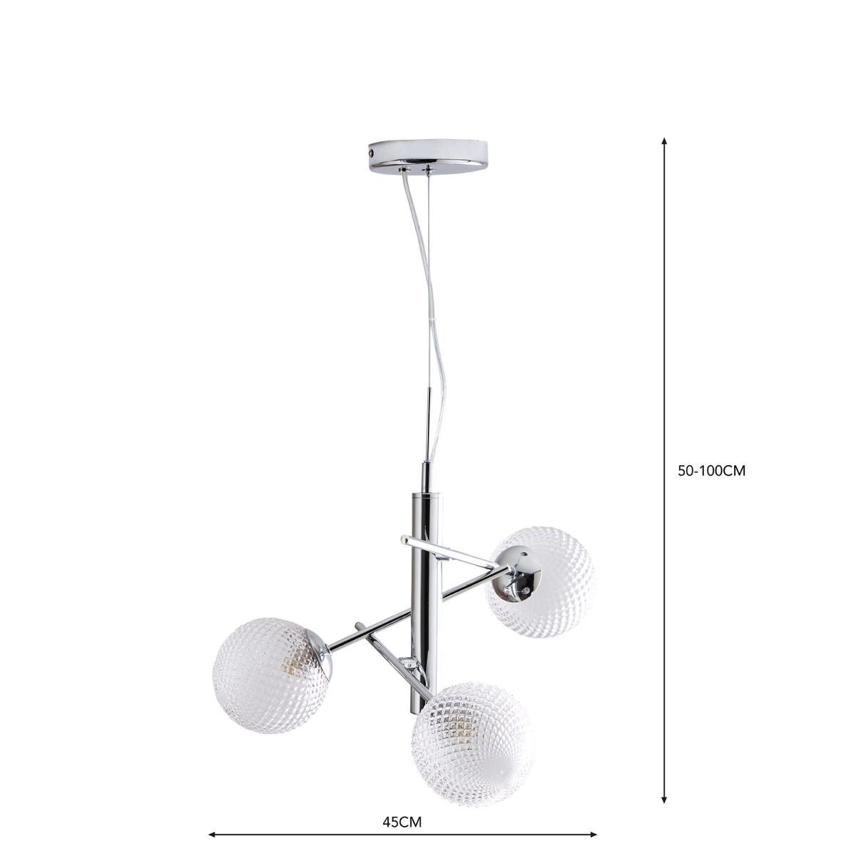 Vaughn 3 Light Suspended Ceiling Fitting Silver – image 5